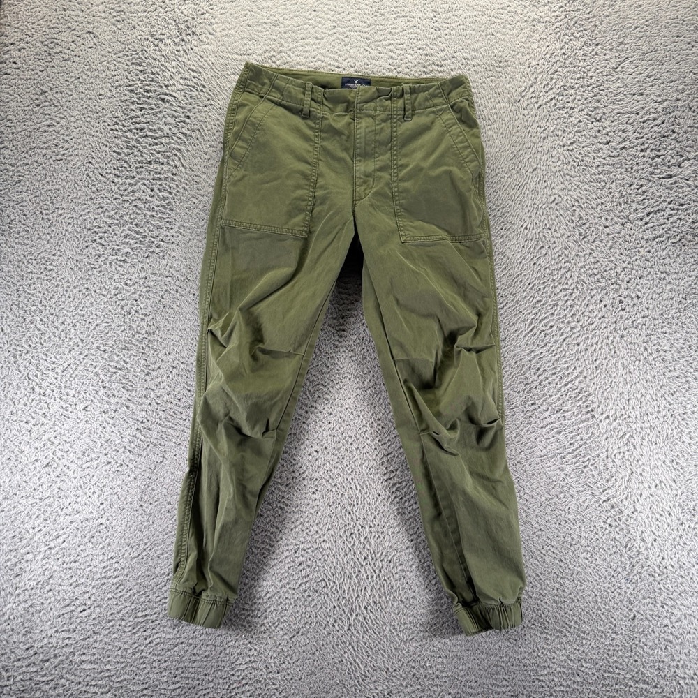 American Eagle Outfitters Pant Womens 2 Green Cotton Jogger Tapered Leg Stretch